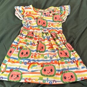 Colorful Cocomelon Dress with Watermelon Print